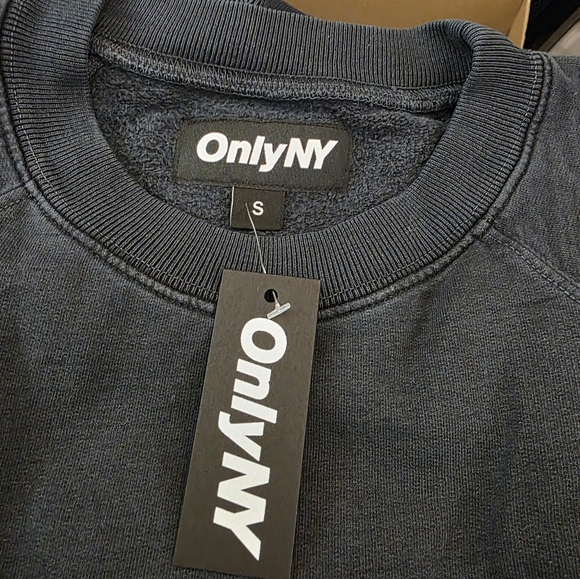 Only NY Charcoal Faded Black Crewneck Sweatshirt Size Small - Picture 7 of 8